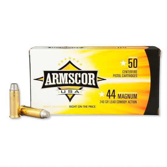 ARMSCOR AMMO 44MAG 240GR SWC 50/8 - Ammunition